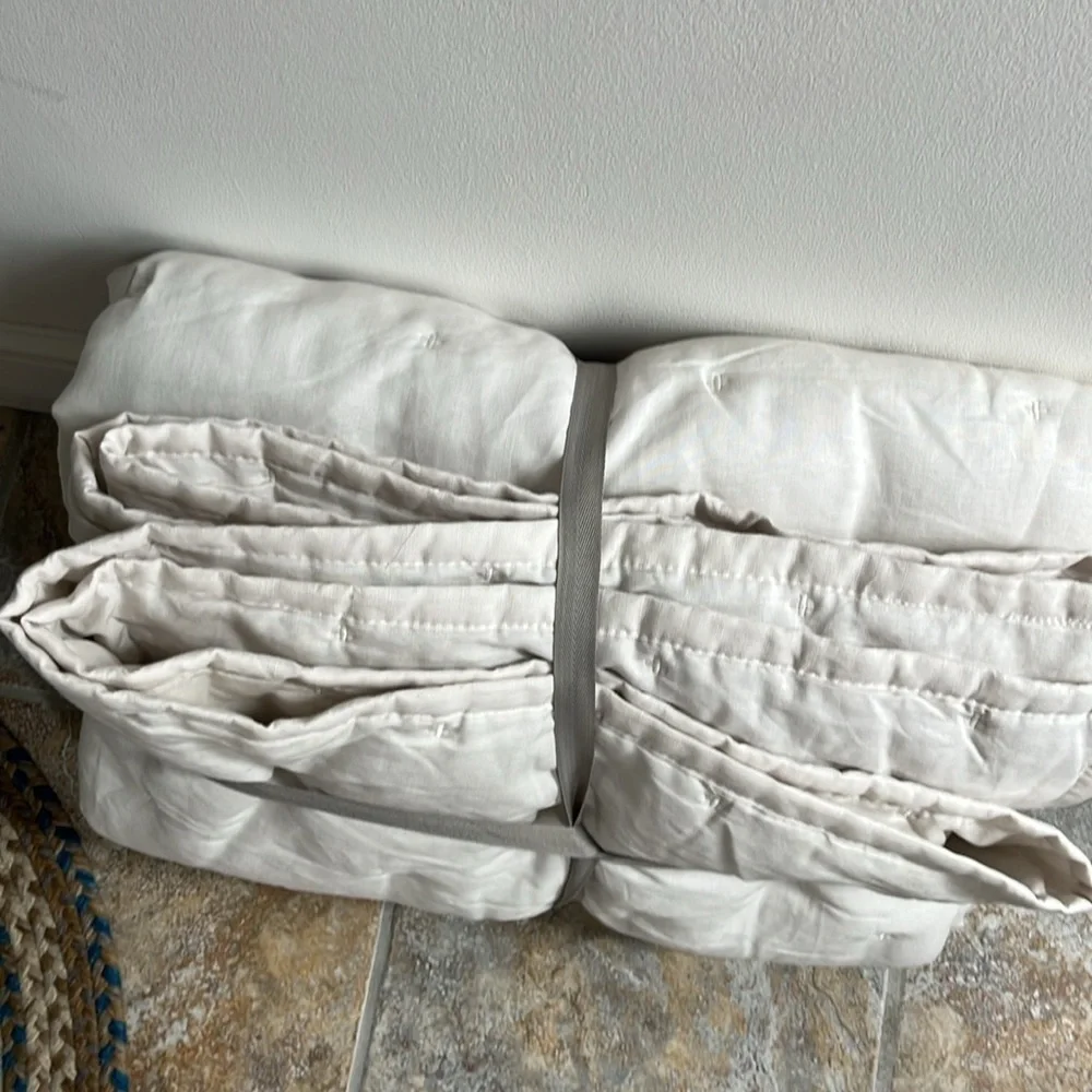 Anthropologie Relaxed Linen Cotton Quilt Size Twin NWT